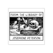 Gewohnt aus der Bibliothek des gotischen Schädelbu Gummistempel (Prägung)