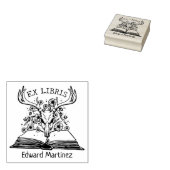 Gewohnt aus der Bibliothek des Hirschschädelbuchs Gummistempel (Stempel)