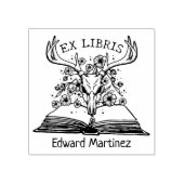 Gewohnt aus der Bibliothek des Hirschschädelbuchs Gummistempel (Prägung)