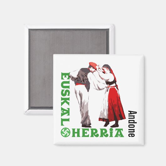 Gewohnt, Euskal Herria, traditioneller baskischer  Magnet (Vorderseite/Rückseite)