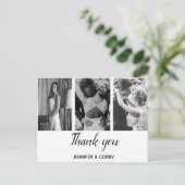 Gewohnt, Hochzeit Fotos, danke. Postkarte (Stehend Vorderseite)