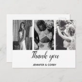 Gewohnt, Hochzeit Fotos, danke. Postkarte (Vorne/Hinten)