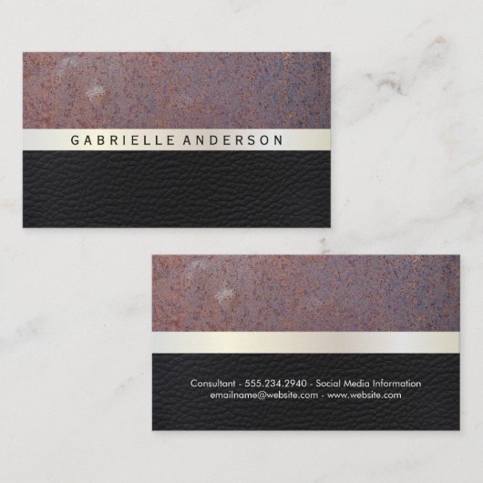 gewohnt | Leder Visitenkarte (Vorne/Hinten)