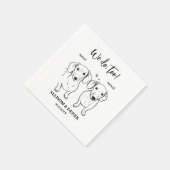 Gewohnt machen wir zu 2 Zeichnend Hunde Hochzeit Serviette (Ecke)