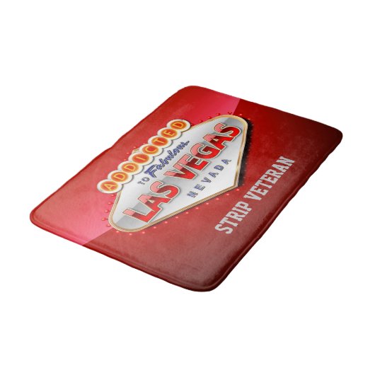 Gewöhnt nach Las Vegas, lustiges Zeichen Nevadas Badematte (Schrägansicht)