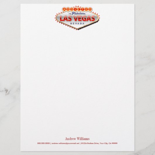 Gewöhnt nach Las Vegas, lustiges Zeichen Nevadas Briefbogen (Vorderseite)