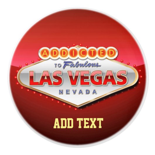 Gewöhnt nach Las Vegas, lustiges Zeichen Nevadas Keramikknauf (Vorderseite)