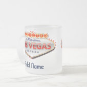 Gewöhnt nach Las Vegas, lustiges Zeichen Nevadas Mattglastasse (Vorderseite Links)