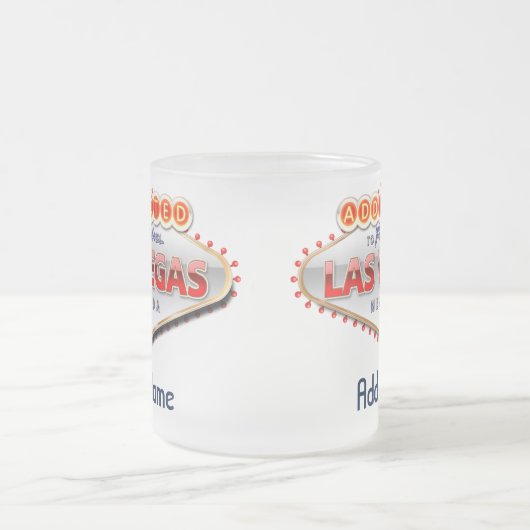 Gewöhnt nach Las Vegas, lustiges Zeichen Nevadas Mattglastasse (Mittel)