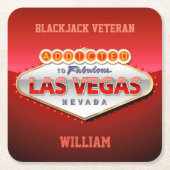 Gewöhnt nach Las Vegas, lustiges Zeichen Nevadas Rechteckiger Pappuntersetzer (Vorderseite)