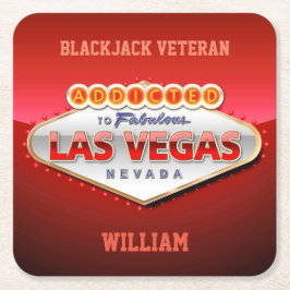 Gewöhnt nach Las Vegas, lustiges Zeichen Nevadas Rechteckiger Pappuntersetzer