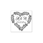 Gewohnt, Paare, Herz geformt Kranz. Gummistempel (Prägung)