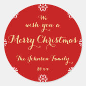 Gewohnt wünschen wir Ihnen ein frohes Weihnachtssc Runder Aufkleber (Vorderseite)
