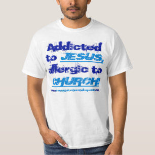Gewöhnt zu Jesus im Blau mit 2 Tönen auf hellem T-Shirt