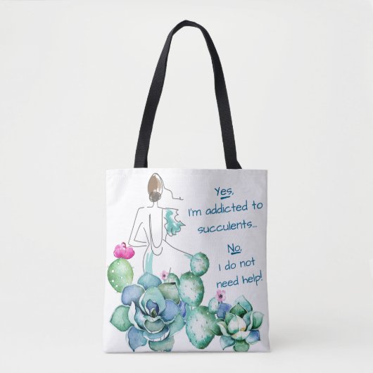 Gewöhnt zur Succulents-Taschen-Tasche Tasche (Vorderseite)