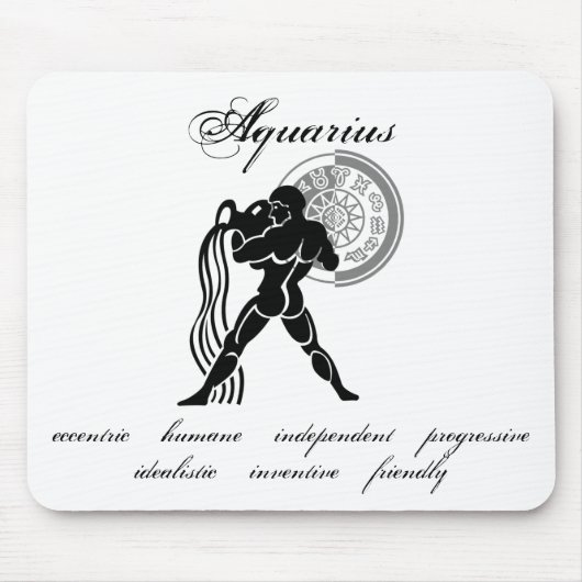 Gewohnte Aquarius-Merkmale im griechischen Stil Zo Mousepad (Vorne)