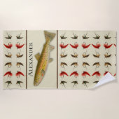 Gewohnte Fischen Fischen Forellen Rustikale Wasser Strandtuch (Vorderseite)