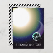 Gewohnte Geburtstagsreisen um die Sonne Postkarte (Vorne/Hinten)