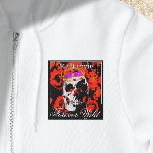 Gewohnte Gothic Skull-Rote Rosen Hoodie