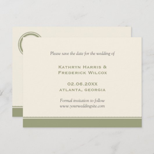 Gewohnte Hochzeit an der grünen Grenze Save the Da Ankündigungspostkarte (Vorne/Hinten)