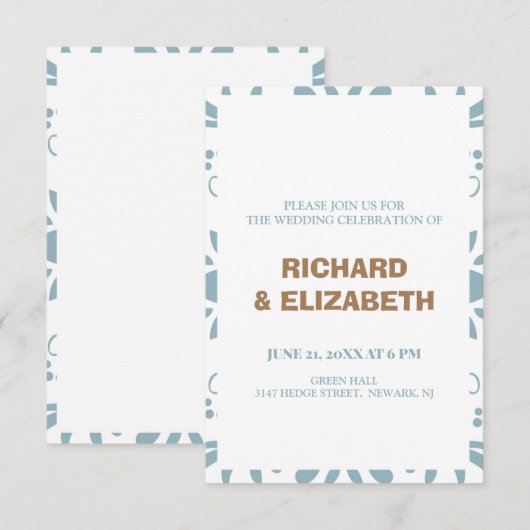 Gewohnte Hochzeit Einladung (Vorne/Hinten)