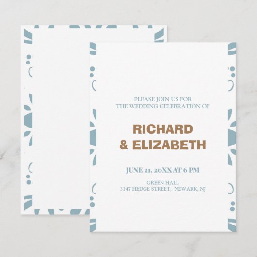 Gewohnte Hochzeit Einladung (Vorne/Hinten)