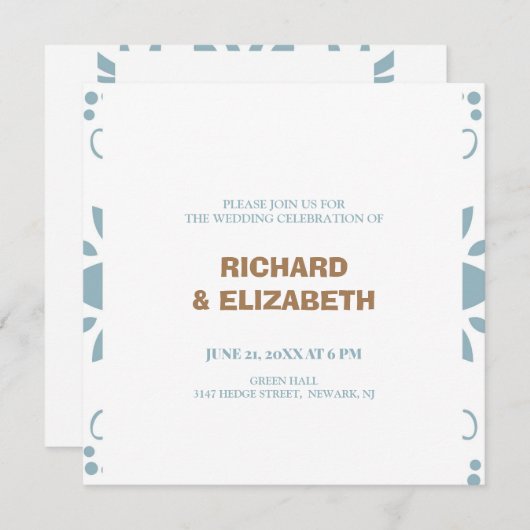 Gewohnte Hochzeit Einladung (Vorne/Hinten)