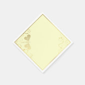 Gewohnte Hochzeit von Elfenbein und Golddragonfly Serviette (Ecke)