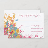 Gewohnte Hochzeiten RSVP Karte (Vorne/Hinten)