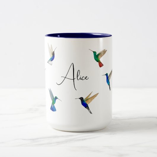 Gewohnte Hummingvögel Zweifarbige Tasse (Mittel)