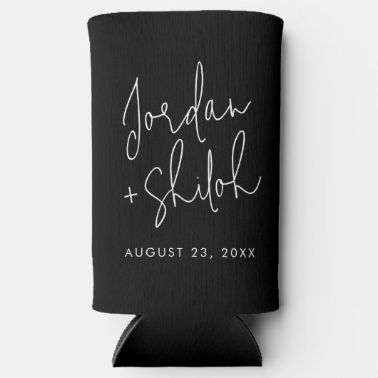 Gewohnte Kalligraphie Hochzeit haben und halten Selters Dosenkühler (Vorderseite)