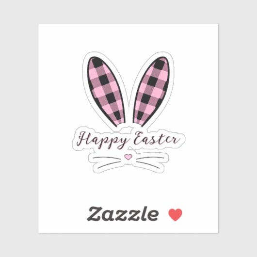 Gewohnte karierte Ohren Ostern Aufkleber (Blatt)