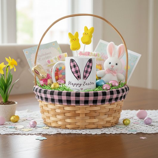 Gewohnte karierte Ohren Ostern Kaffeetasse