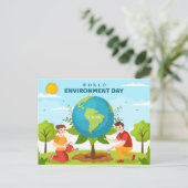 Gewohnte Planeten-Bäume des Weltumwelttages Postkarte (Stehend Vorderseite)