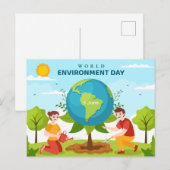 Gewohnte Planeten-Bäume des Weltumwelttages Postkarte (Vorne/Hinten)
