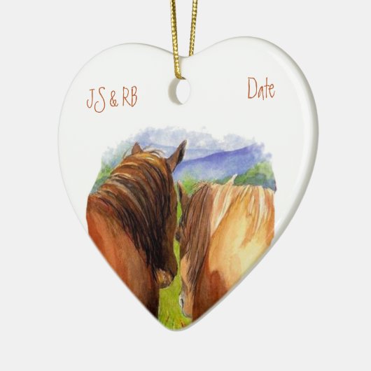 Gewohnte romantische Pferde, die ein Geheimnis tei Keramik Ornament (Links)