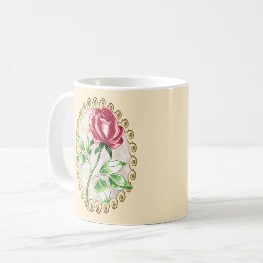 Gewohnte Rote Rose Tasse (Vorderseite Links)