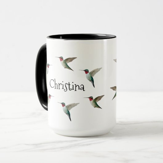 Gewohnte Ruby-throated Hummingbirds Tasse (Vorderseite Links)