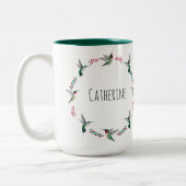 Gewohnte Ruby-throated Hummingbirds Zweifarbige Tasse (Links)