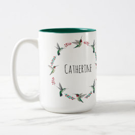 Gewohnte Ruby-throated Hummingbirds Zweifarbige Tasse