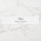 Gewohnte Rustikale Olivenzweigung Wasserflaschenetikett (Einzelnes Label)