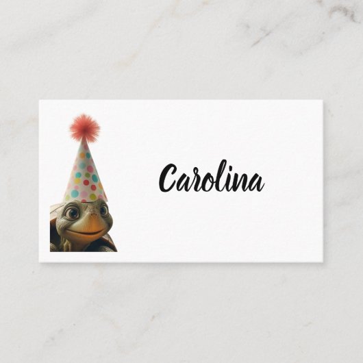 Gewohnte Schildkröte mit Einstellung für den Party Platzkarte (Vorderseite)