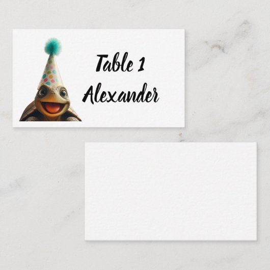 Gewohnte Schildkröte mit Einstellung für den Party Platzkarte (Vorne/Hinten)