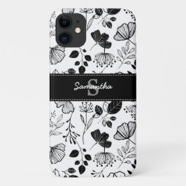 Gewohnte schwarze Blüten Case-Mate iPhone Hülle