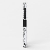 Gewohnte schwarze Blüten Case-Mate iPhone Hülle (Hinten/Links)