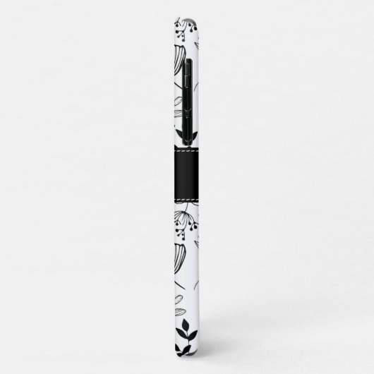 Gewohnte schwarze Blüten Case-Mate iPhone Hülle (Hinten/Links)