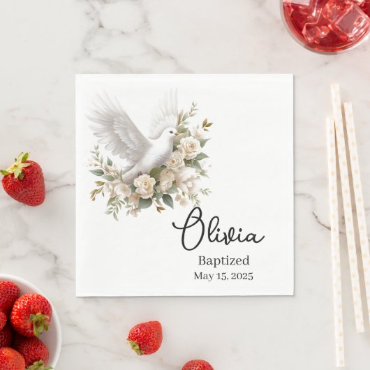 Gewohnte Taufe Serviette (Beispiel)