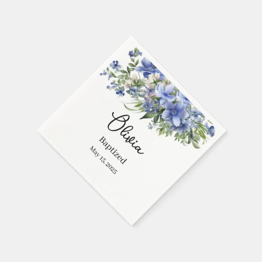 Gewohnte Taufe Serviette (Ecke)