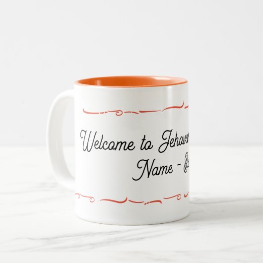 Gewohnte Taufe Zweifarbige Tasse (Vorderseite Links)