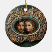 Gewohnte, Verzierte, familiäre Foto Weihnachtsschm Keramik Ornament (Vorne)